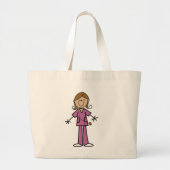Middelgrote huidplooi Afbeelding Vrouw Verpleegste Grote Tote Bag (Voorkant)