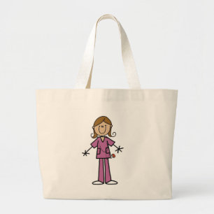Middelgrote huidplooi Afbeelding Vrouw Verpleegste Grote Tote Bag