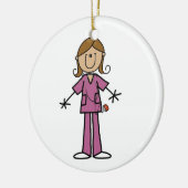 Middelgrote huidplooi Afbeelding Vrouw Verpleegste Keramisch Ornament (Links)