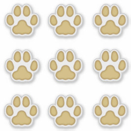 Middelgrote kattenpootafdrukken tan dierensporen s sticker