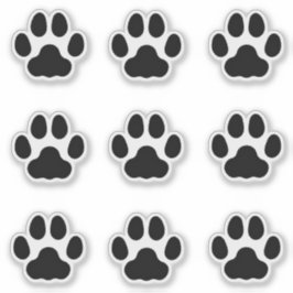 Middelgrote kattenverf drukt zwarte dierlijke spor sticker
