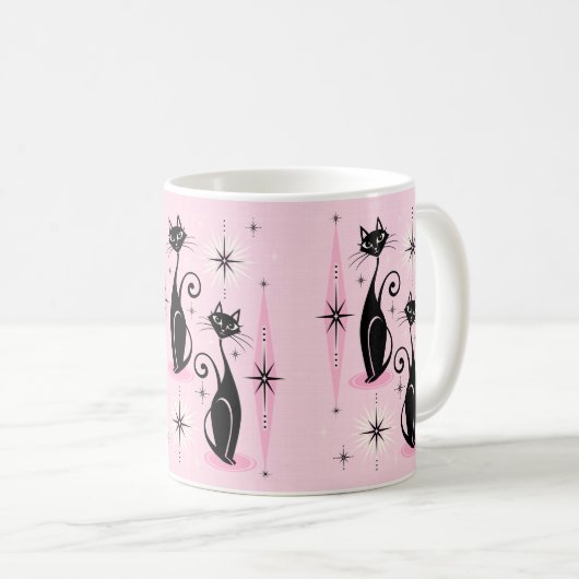 Middelgrote middeleeuwse atoomkatten met middelhog koffiemok (Voorkant rechts)