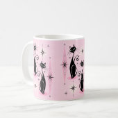 Middelgrote middeleeuwse atoomkatten met middelhog koffiemok (Voorkant links)