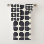 Middelgrote modder Geometrische vormen in zwart-wi Bad Handdoek (Insitu)