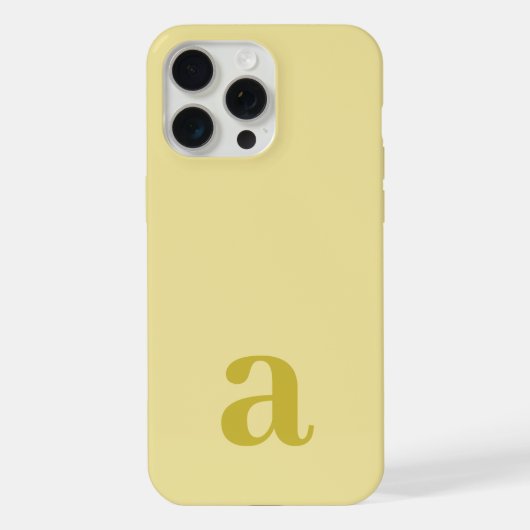 Middelgrote Monogram Letter Bleekgeel Minimalistis iPhone Hoesje (Achterkant)