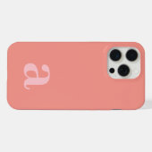 Middelgrote Monogram Letter Roze Minimalistisch iPhone Hoesje (Achterkant horizontaal)