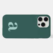 Middelgrote Monogram Letter Zee Groen/Turquoise Mi iPhone Hoesje (Achterkant horizontaal)