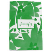 Middelgrote, op maat gemaakte, groene fortuintas medium cadeauzakje (Voorkant)