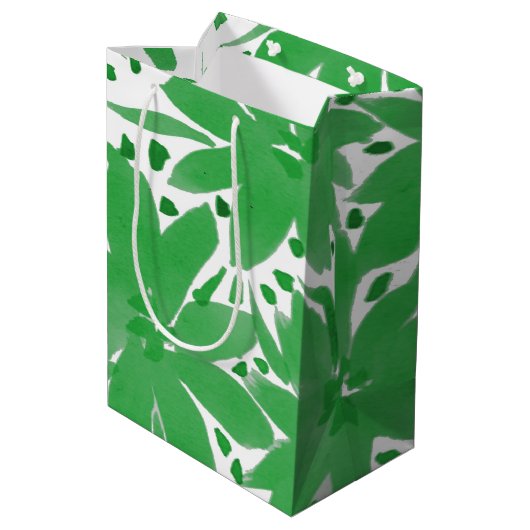 Middelgrote, op maat gemaakte, groene fortuintas medium cadeauzakje (Achterkant Gekanteld)