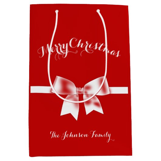 Middelgrote, op maat gesneden rode kerstcadeaus medium cadeauzakje (Voorkant)