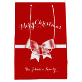 Middelgrote, op maat gesneden rode kerstcadeaus medium cadeauzakje (Achterkant)