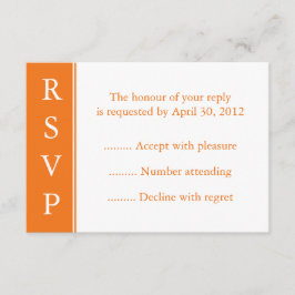 Middelgrote Oranje RSVP-kaart RSVP Kaartje