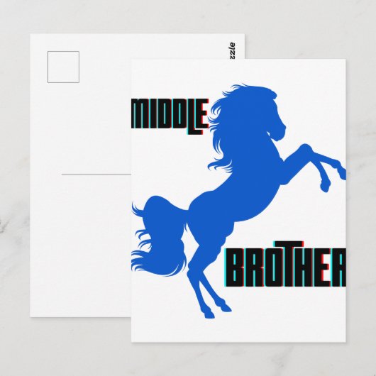 Middelgrote paardenfok briefkaart (Voorkant / Achterkant)