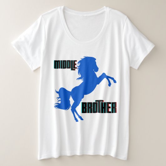 Middelgrote paardenfok grote maat t-shirt (Design voorkant)