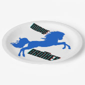 Middelgrote paardenfok papieren bordje (Gekanteld)