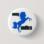 Middelgrote paardenfok ronde button 3,2 cm (Voorkant)