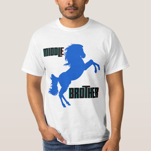 Middelgrote paardenfok t-shirt (Voorkant)