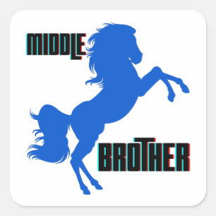Middelgrote paardenfok vierkante sticker