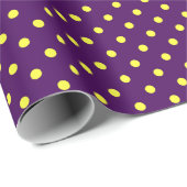 Middelgrote Paarse en gele pooldots Cadeaupapier (Rol Hoek)