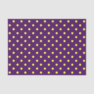 Middelgrote Paarse en gele pooldots Tissuepapier