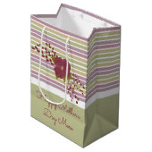 Middelgrote pastel streep Moederdag geschenkzak Medium Cadeauzakje (Voorkant Gekanteld)