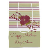 Middelgrote pastel streep Moederdag geschenkzak Medium Cadeauzakje (Achterkant)