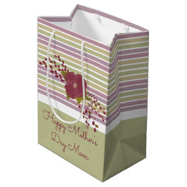 Middelgrote pastel streep Moederdag geschenkzak Medium Cadeauzakje