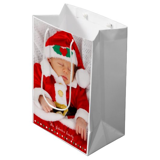 Middelgrote persoonlijke kerstcadeaus medium cadeauzakje (Voorkant Gekanteld)