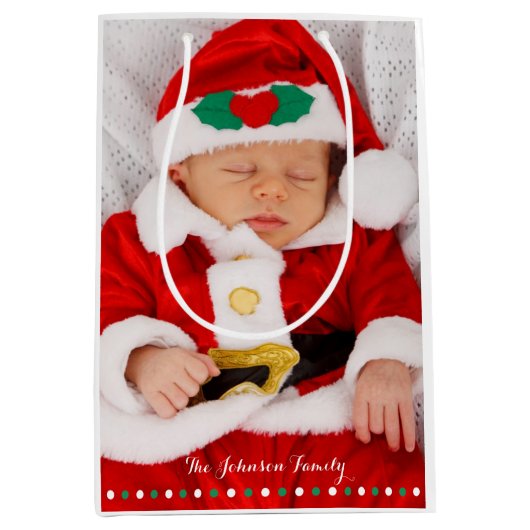 Middelgrote persoonlijke kerstcadeaus medium cadeauzakje (Voorkant)