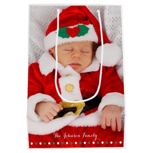 Middelgrote persoonlijke kerstcadeaus medium cadeauzakje (Achterkant)