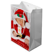 Middelgrote persoonlijke kerstcadeaus medium cadeauzakje (Achterkant Gekanteld)