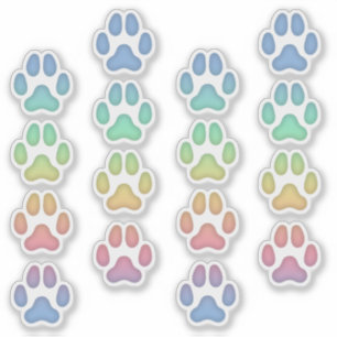 Middelgrote regenbooghond drukt de dieren achter d sticker