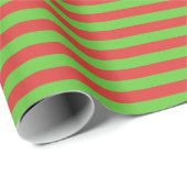 Middelgrote rode en groene strepen Wrapping Paper Cadeaupapier (Rol Hoek)