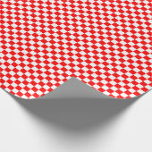 Middelgrote rode en witte cheques, verpakkingspapi cadeaupapier (Hoek)