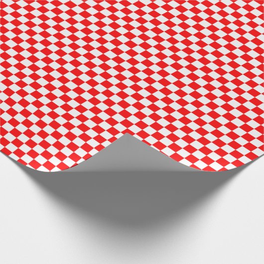 Middelgrote rode en witte cheques, verpakkingspapi cadeaupapier (Hoek)