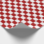 Middelgrote rode en witte controles cadeaupapier (Hoek)