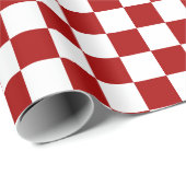 Middelgrote rode en witte controles cadeaupapier (Rol Hoek)