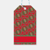 Middelgrote rode/groene cadeautas cadeaulabel (Voorkant)