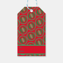 Middelgrote rode/groene cadeautas cadeaulabel
