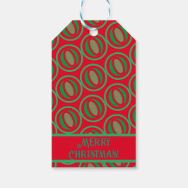 Middelgrote rode/groene cadeautas cadeaulabel
