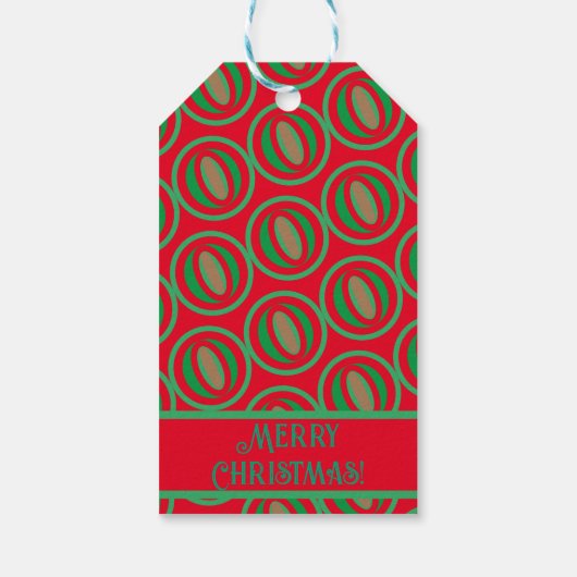 Middelgrote rode/groene cadeautas cadeaulabel (Achterkant)