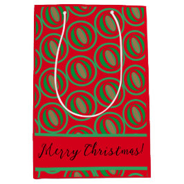 Middelgrote rode, groene tas met cadeau medium cadeauzakje