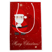 Middelgrote rode kerstcadeautassen met schattige K Medium Cadeauzakje (Voorkant)