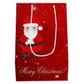 Middelgrote rode kerstcadeautassen met schattige K Medium Cadeauzakje (Achterkant)