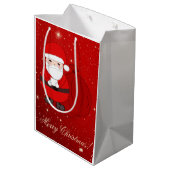 Middelgrote rode kerstcadeautassen met schattige K Medium Cadeauzakje (Achterkant Gekanteld)