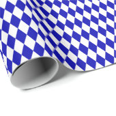Middelgrote Royal Blue en White Harlequin Cadeaupapier (Rol Hoek)