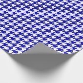 Middelgrote Royal Blue en White Houndstooth Cadeaupapier (Hoek)