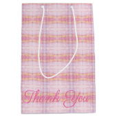 Middelgrote roze roze plaat Dank je cadeautas (Voorkant)