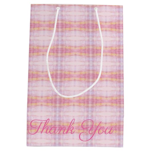 Middelgrote roze roze plaat Dank je cadeautas