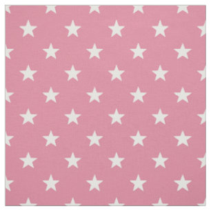 Middelgrote Roze Witte Sterren (kleinschalig) Stof